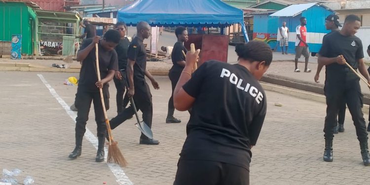 Nzema East MCE/MP Leads Massive Clean-Up Exercise in Axim on Independence Day
